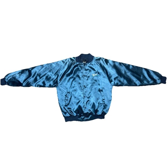 Vintage Wendy’s Jacket Black Satin Bomber Fast Food Employee Uniform 80s Medium - Picture 6 of 12